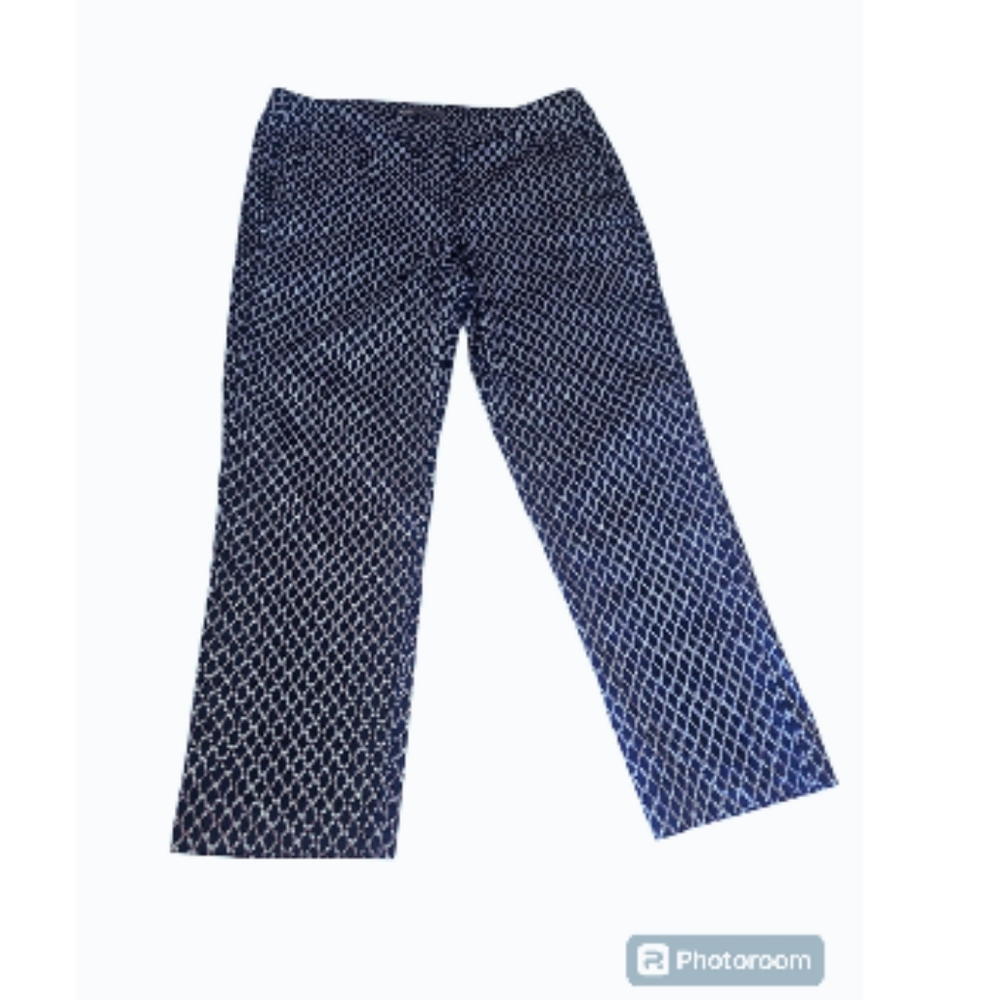 Donna Ricco New York Crop Pants  Size 12-  BLUE/WHITE